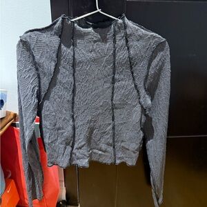 Sheer Textured Long Sleeve Top